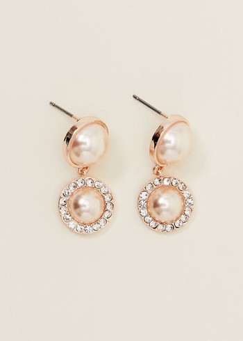 Phase Eight Pearl And Stone Drop Jewellery Rose/Gold USA | 7564081-FD